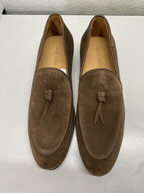 Jack Erwin Mens Gavin Tassel Loafers Shoes Size 10 D LIght Brown Suede
